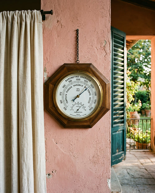 Barometer Veronese · Messing mit Holzrahmen, Aneroid-Barometer im Walnussrahmen, Ansicht 1